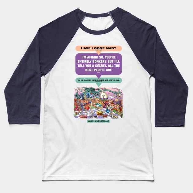 Alice In Wonderland Baseball T-Shirt by PLAYDIGITAL2020